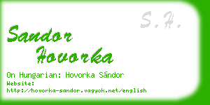 sandor hovorka business card